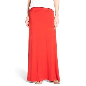Bobeau Red Maxi Skirt